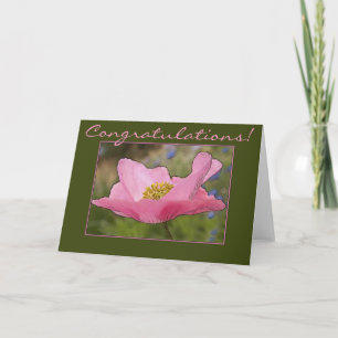 Delicate Pink Poppy Photo Cover Blank Inside Card