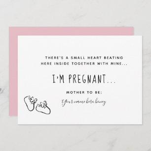 Delicate Pink Pregnancy Announcemente Card