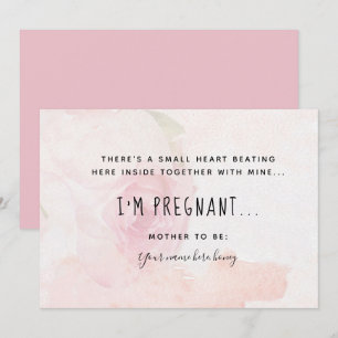 Delicate Pink Pregnancy Announcemente Card