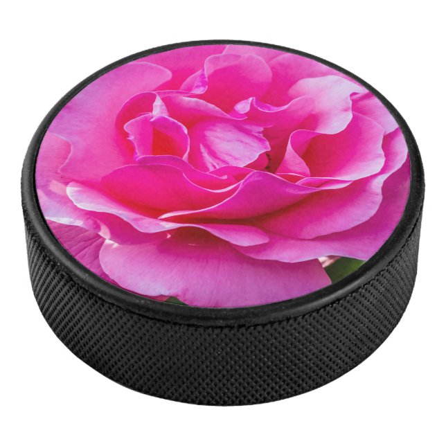 Delicate pink rose. hockey puck (3/4)