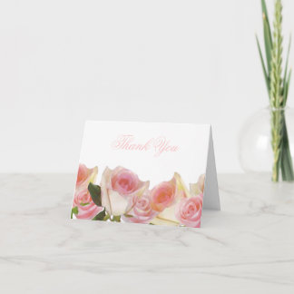 Delicate Pink Rose Thank You Cards