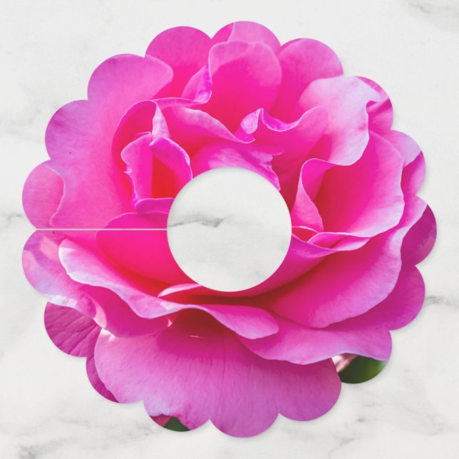 Delicate pink rose. wine glass tag (Back)