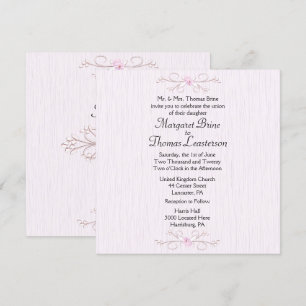 Delicate Pink Simplicity Wedding Invitation 