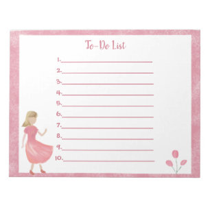 Delicate Pink To-Do List Notepad