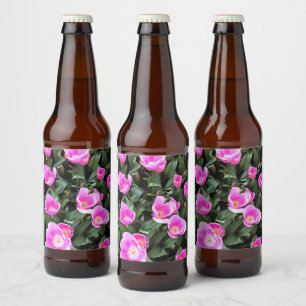 Delicate Pink Tulips of Istanbul Beer Bottle Label