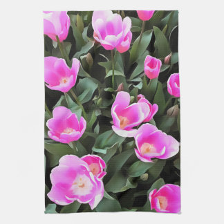 Delicate Pink Tulips of Istanbul Tea Towel
