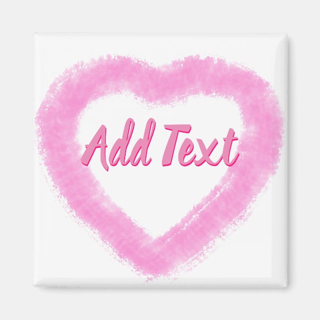 Delicate Pink Watercolor Heart Shape Magnet (Front)