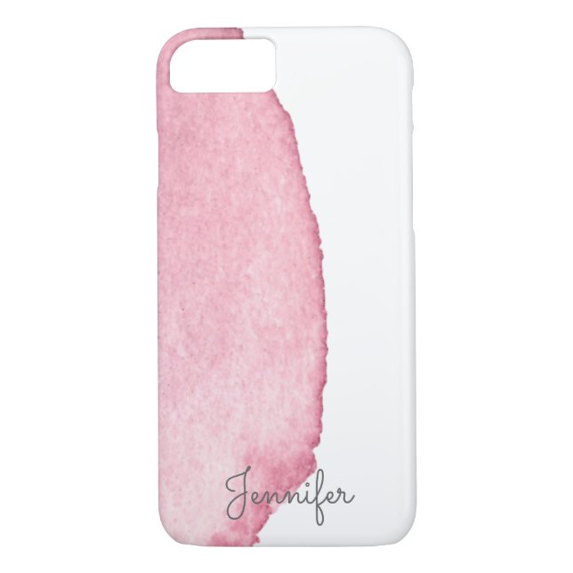 Delicate pink watercolor wash personalised Case-Mate iPhone case (Back)