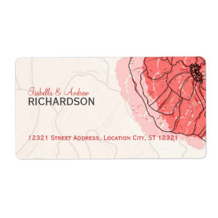 Delicate Poppy Flowers Address Label
