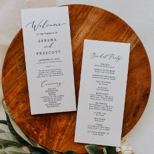 Delicate  Printable or Printed Wedding Program Invitation