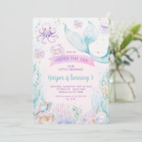 Delicate Purple Blue Photo Little Mermaid Birthday