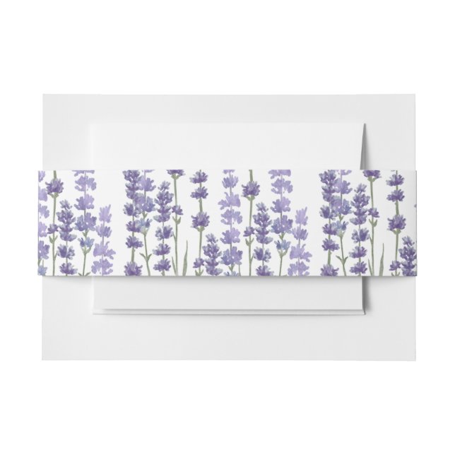 Delicate Purple Floral Lavender Field Invitation Belly Band (Front Example)