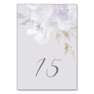 Delicate Purple Floral Quinceanera  Table Number