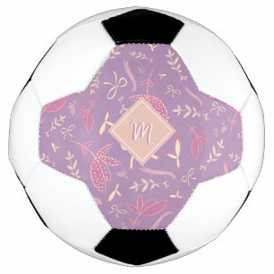 Delicate Purple Florals and Bows Football