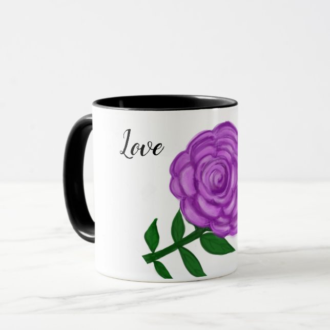 Delicate Purple Flower Love Mug (Front Left)