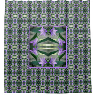 Delicate Purple Flowers Abstract Pattern    Shower Curtain