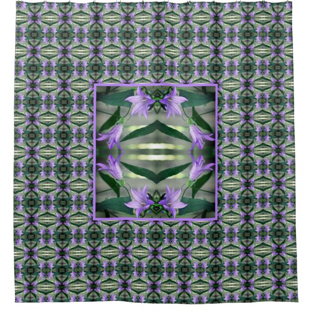 Delicate Purple Flowers Abstract Pattern    Shower Curtain (Front)