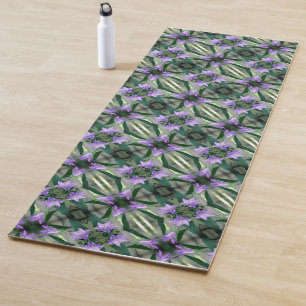 Delicate Purple Flowers Abstract Pattern Yoga Mat