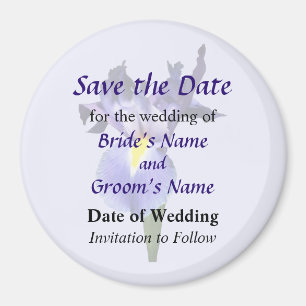 Delicate Purple Iris Save the Date Magnet