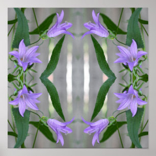 Delicate Purple Lily Flowers Abstract Poster