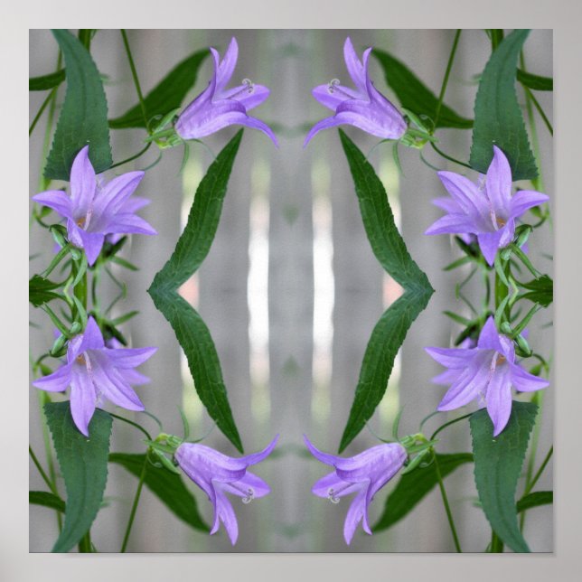 Delicate Purple Lily Flowers Abstract  Poster (Front)