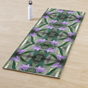 Delicate Purple Lily Flowers Abstract Yoga Mat