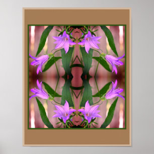 Delicate Purple Lily Flowers Mirror Abstract Poster