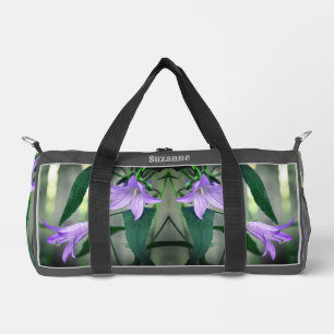 Delicate Purple Lily Flowers Personalised Duffle Bag