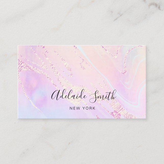 delicate purple pink blue design business card (Front)