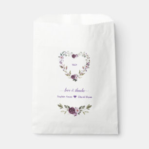 Delicate Purple Pink Peonies Flowers Wedding Favour Bags