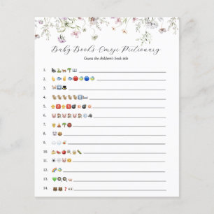 Delicate Purple Wildflower Baby Books Emoji Game