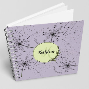Delicate Purple Wildflower Dandelion Kisses Floral Notebook