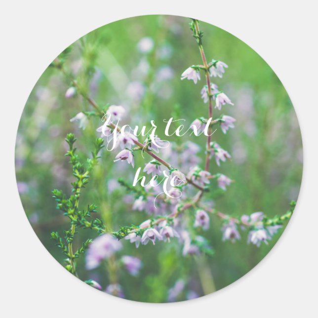 Delicate purple wildflowers  classic round sticker (Front)