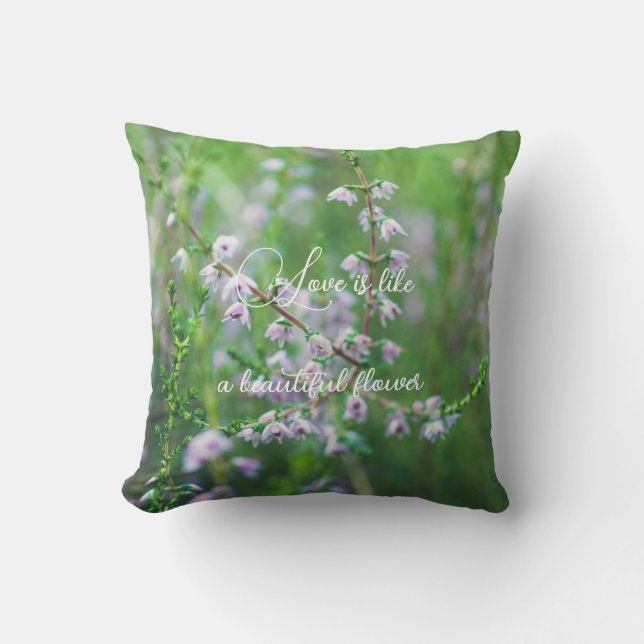 Delicate purple wildflowers  cushion (Front)