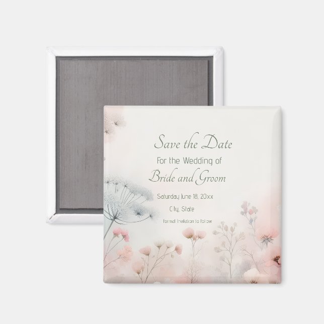 Delicate Queen Anne's Lace Save the Date Magnet (Front/Back)