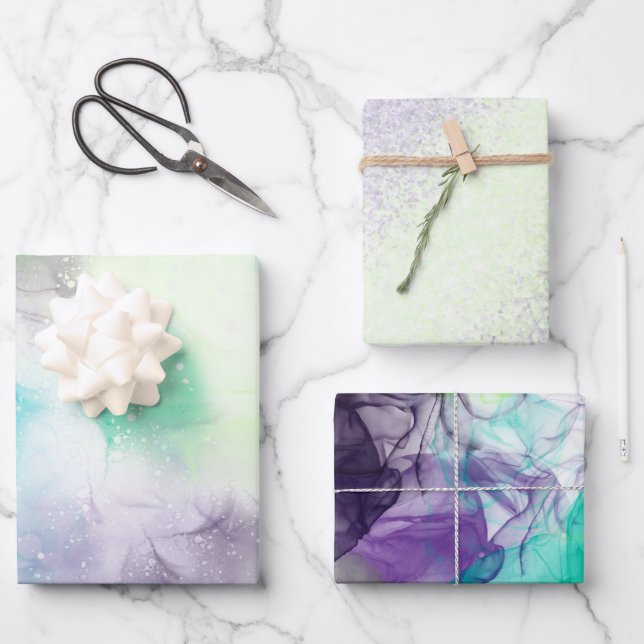 Delicate rainbow colours soft wrapping paper sheet (Front)