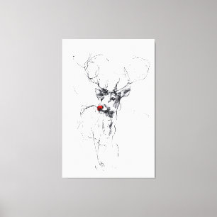 Delicate Red-Nosed Rudolf Portrait Canvas Print