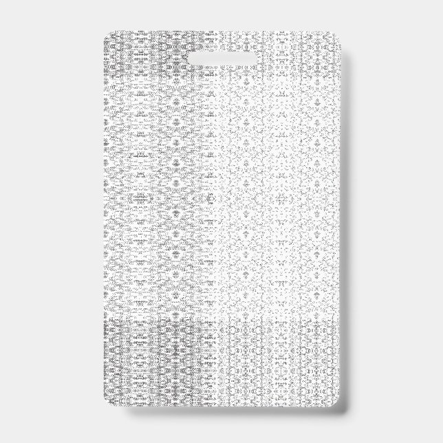 Delicate, repeating light grey floral pattern on a ID badge (Front)