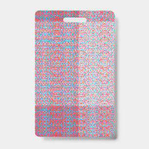 Delicate, repeating, light pink and light blue pat ID badge