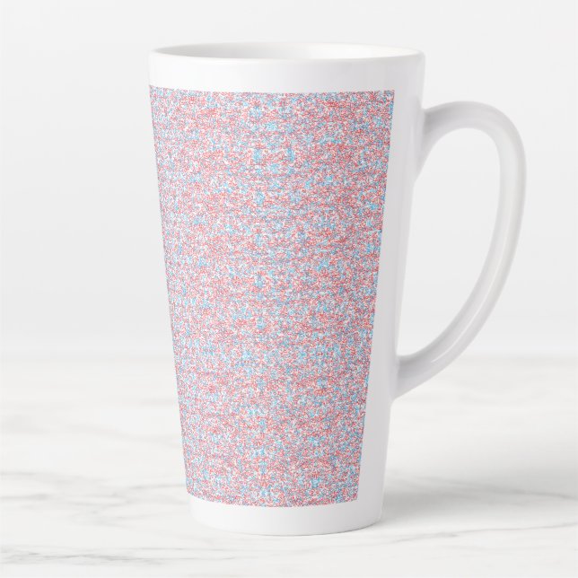 Delicate, repeating, light pink and light blue pat latte mug (Right)