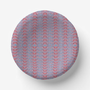 Delicate, repeating, light pink and light blue pat paper plate