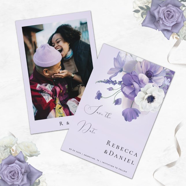 Delicate Romantic Lilac Lavender Floral Wedding Invitation (Creator Uploaded)