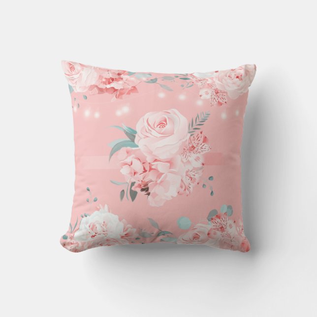 Delicate Rose Bouquet Cushion (Front)