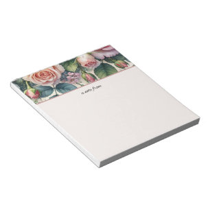 Delicate Rose Floral Notes From Notepad