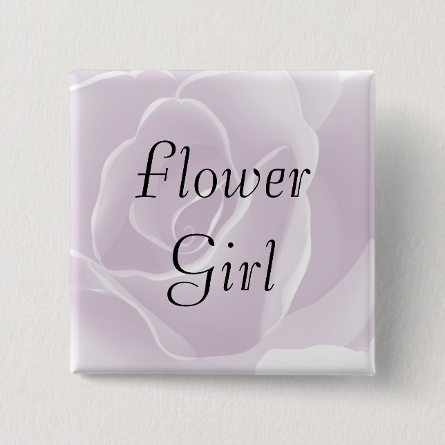 Delicate Rose Fresh Flower Girl Button (Front)