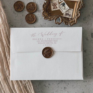 Delicate Rose Gold Calligraphy Wedding Invitation Envelope