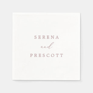 Delicate Rose Gold Calligraphy Wedding Napkin