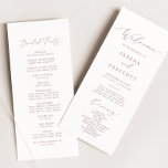 Delicate Rose Gold Calligraphy Wedding Program Programme<br><div class="desc">This delicate rose gold calligraphy wedding program is perfect for a modern wedding. The romantic minimalist design features lovely and elegant dusty rose blush pink typography on a white background with a clean and simple look. Include the name of the bride and groom, the wedding date and location, thank you...</div>