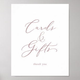 Delicate Rose Gold Cards and Gifts Sign