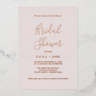 Delicate Rose Gold Foil   Blush Bridal Shower